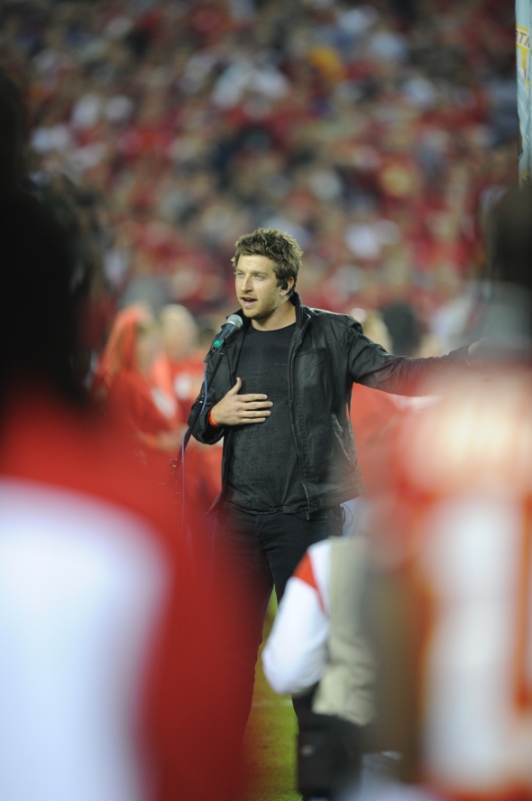 Brett MNF National Anthem